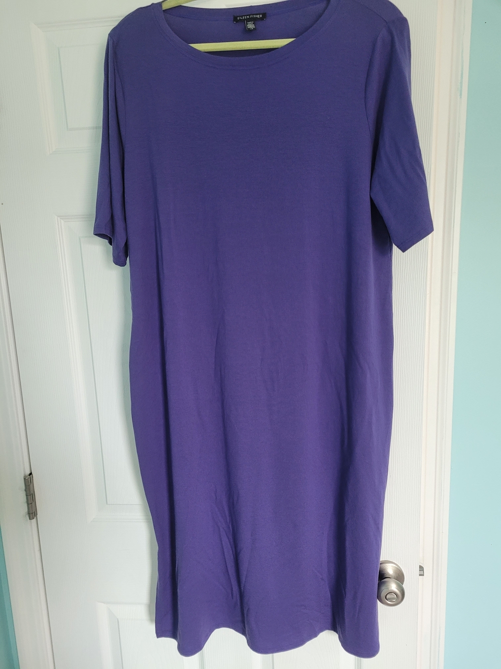 Eileen Fisher Violet Short-Sleeve Shift Tunic Midi Length